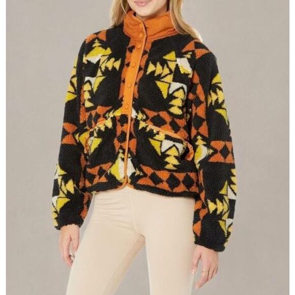 Free People Rocky Ridge Hit The Slopes Jacket In Night Sky Combo - Picture 3 of 3